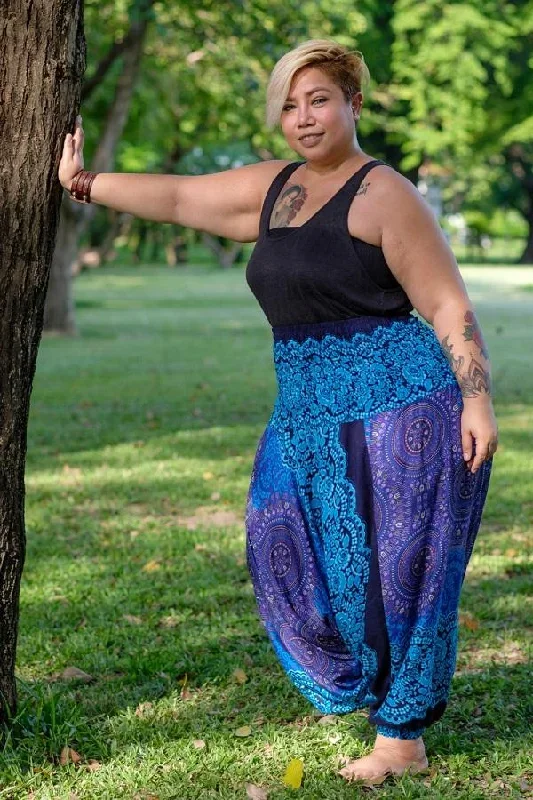 Plus Size Turquoise Blossom Pants