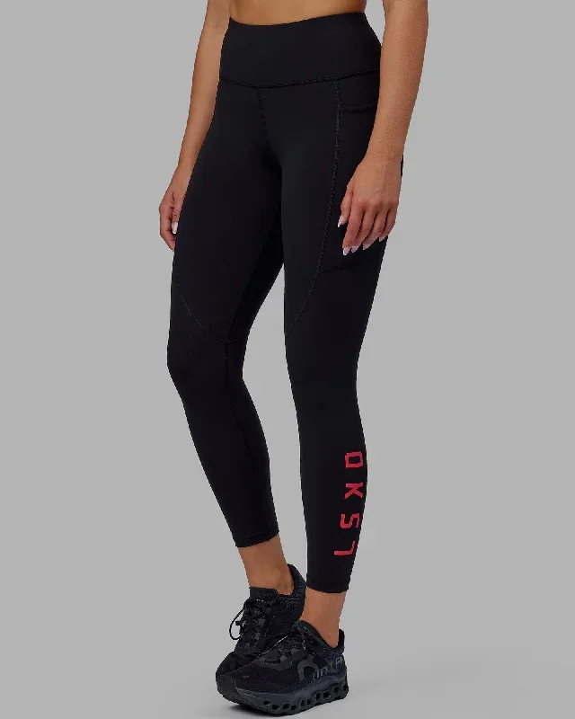 Rep 7/8 Length Leggings - Black-Raspberry