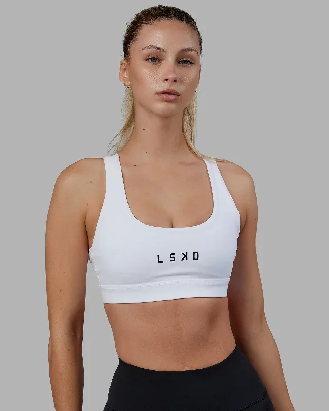 Rep Sports Bra Small Logo - White-Black