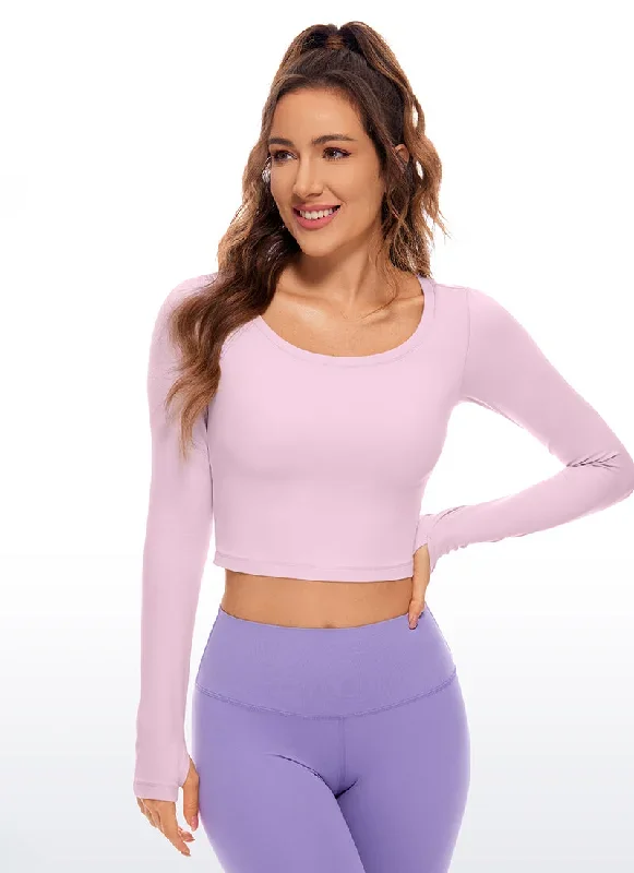 Butterluxe Cropped Long Sleeve Scoop Neck