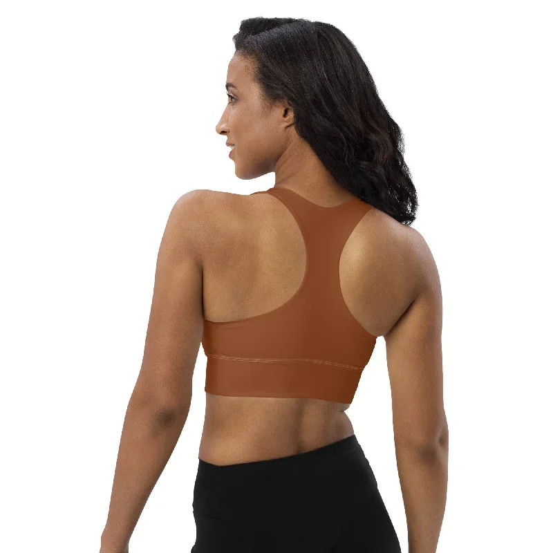 Saddle Brown Longline sports bra