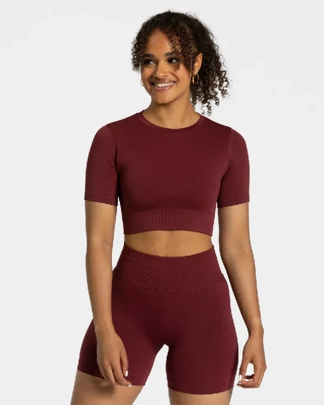 Sensation Crop Top Weinrot