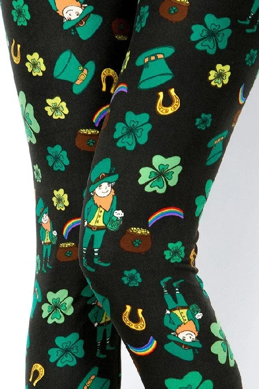 Shamrocks , Horseshoes & Rainbows  OS Leggings