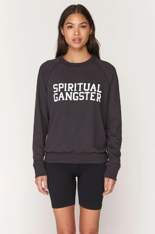 Spiritual Gangster Varsity Old School Sweatshirt - Black