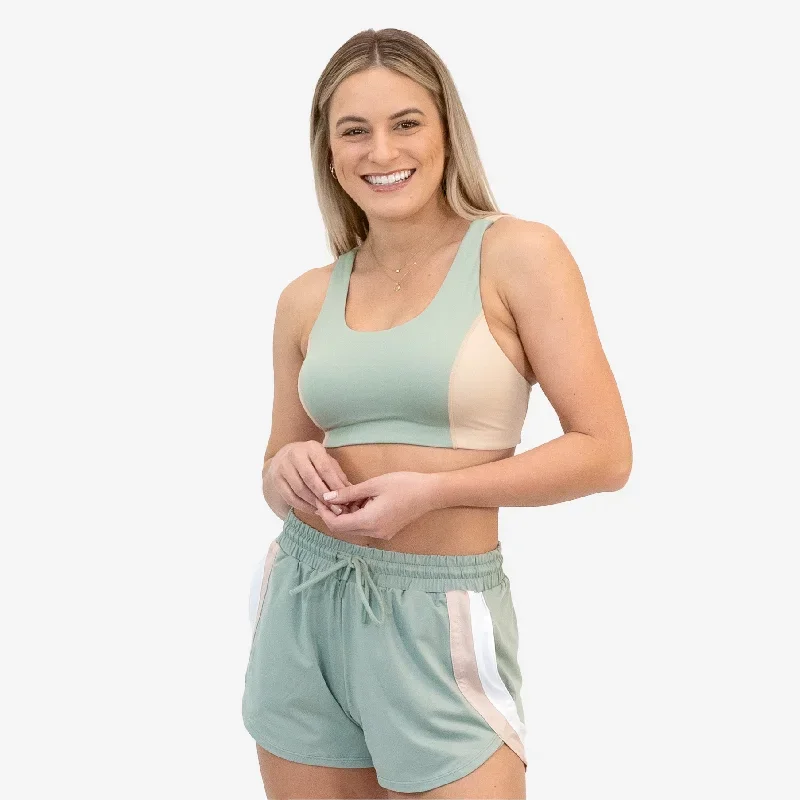 Strappy Sports Bra - Sage & Latte