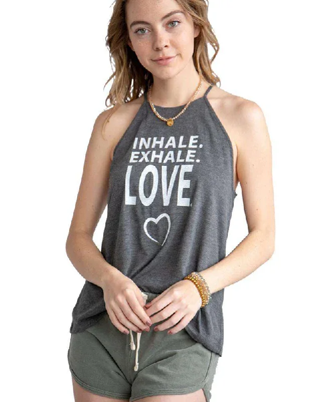 Inhale Exhale Love Halter Tank