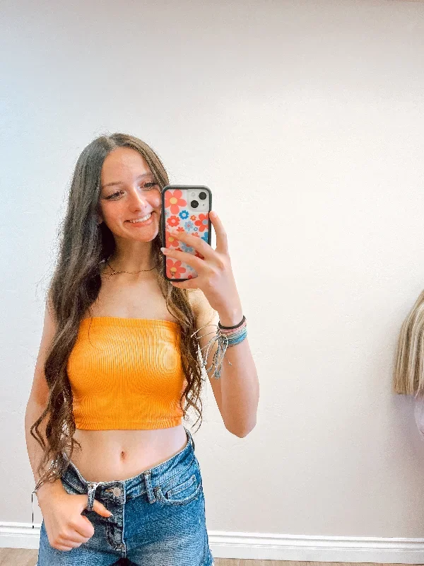 Apples or oranges crop tube top