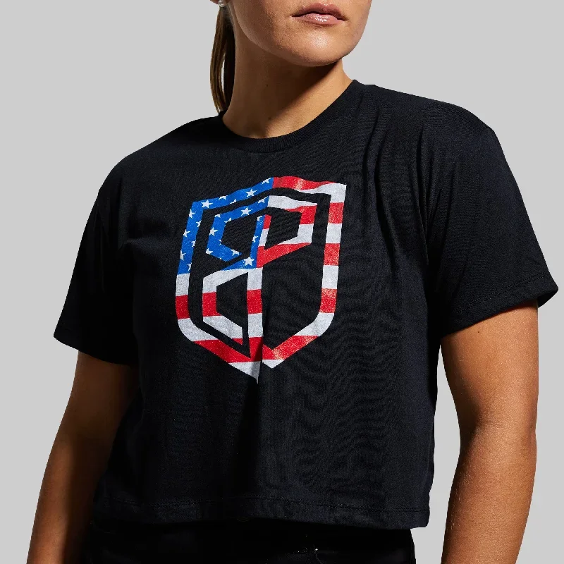 usa-crop-tee-black