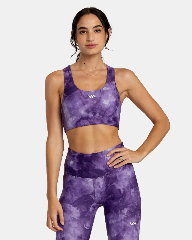 VA Essential Mid Support Sports Bra - Grape Tie Dye