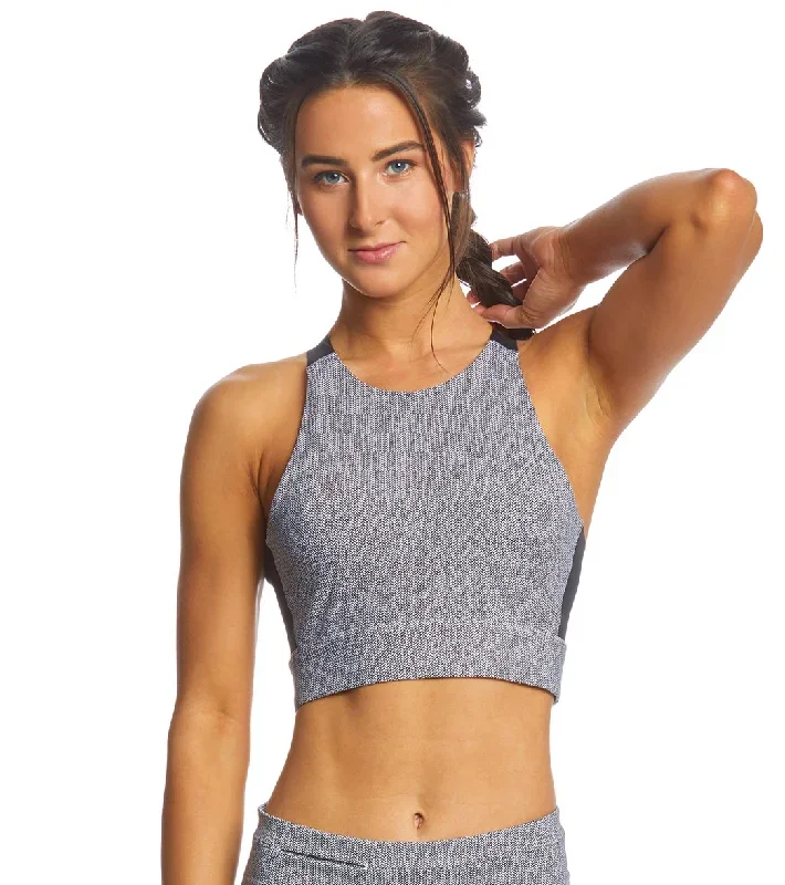 Varley Sherman Yoga Sports Bra Black/White Harringbone