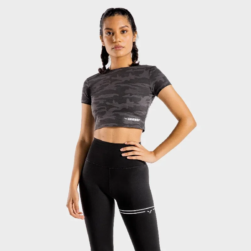 Warrior Crop Tee - Half Sleeves - Camo