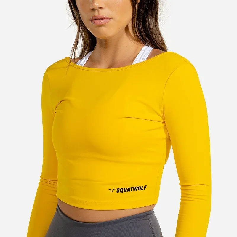 warrior-crop-tee-yellow