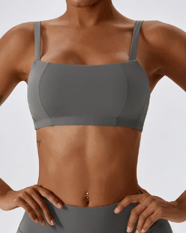 Women Fitness Running Sling Sports Yoga Bra Black Gray Coffee Blue Apricot S-XL