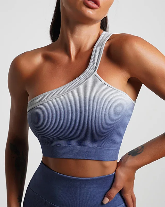 Gray Blue One Shoulder