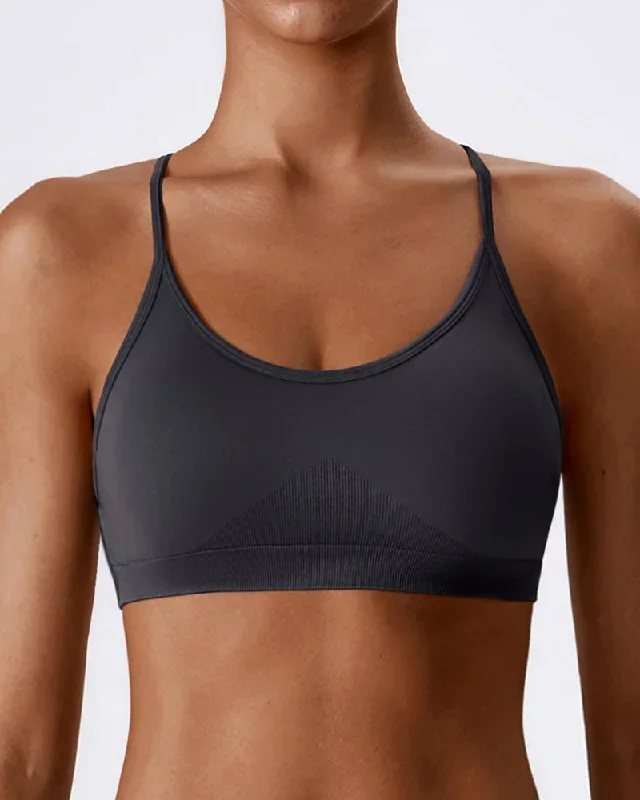 Women Sling Backless Solid Color Sports Bra S-XL