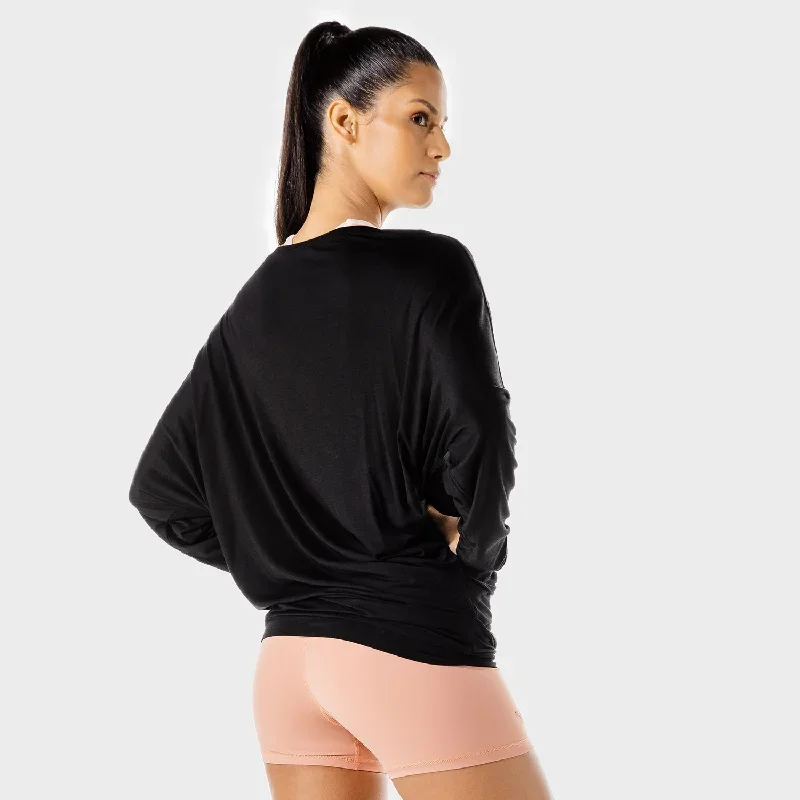 womens-fitness-drape-tee-black