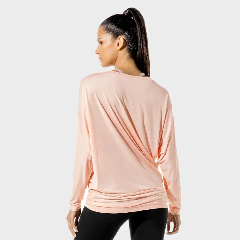 womens-fitness-drape-tee-peachy-keen