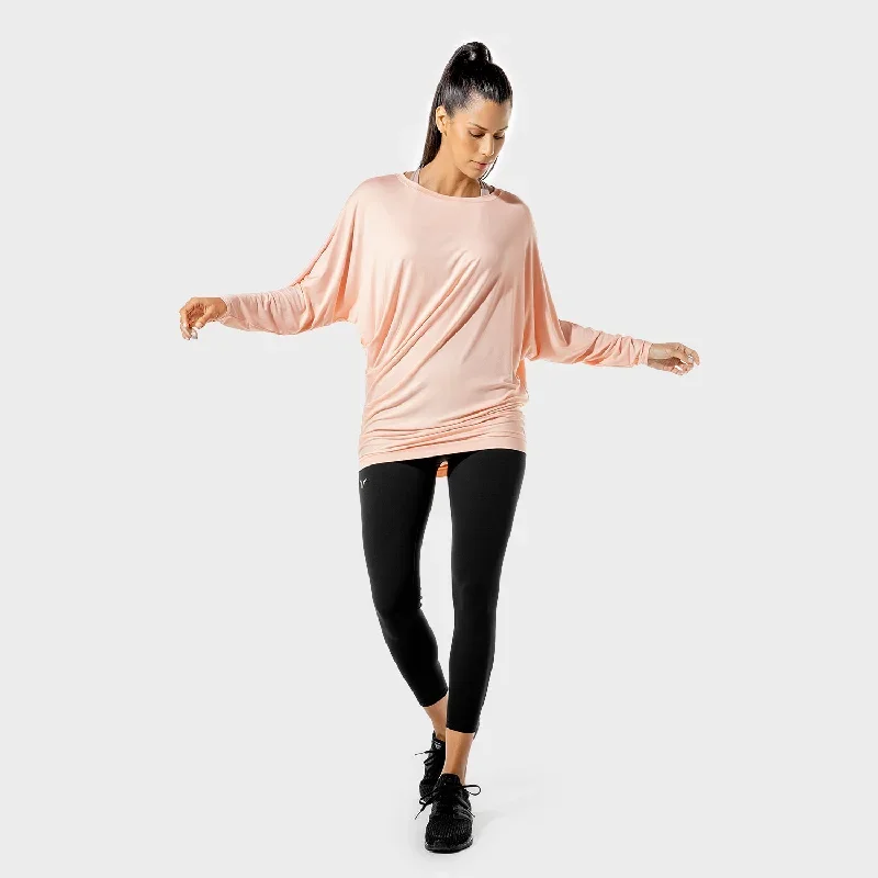 womens-fitness-drape-tee-peachy-keen