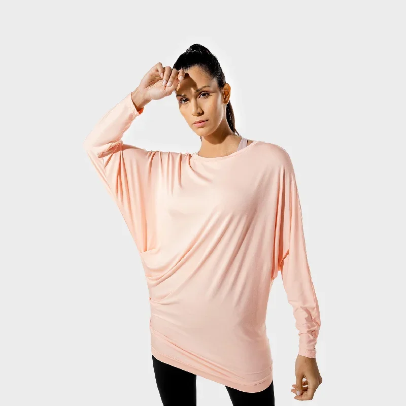 womens-fitness-drape-tee-peachy-keen