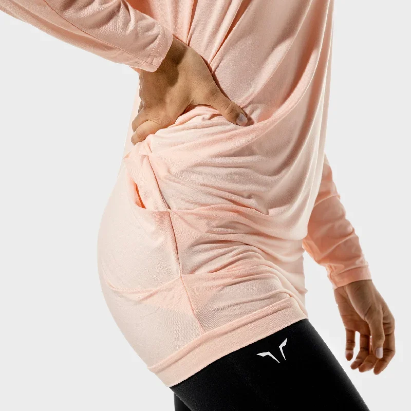 womens-fitness-drape-tee-peachy-keen