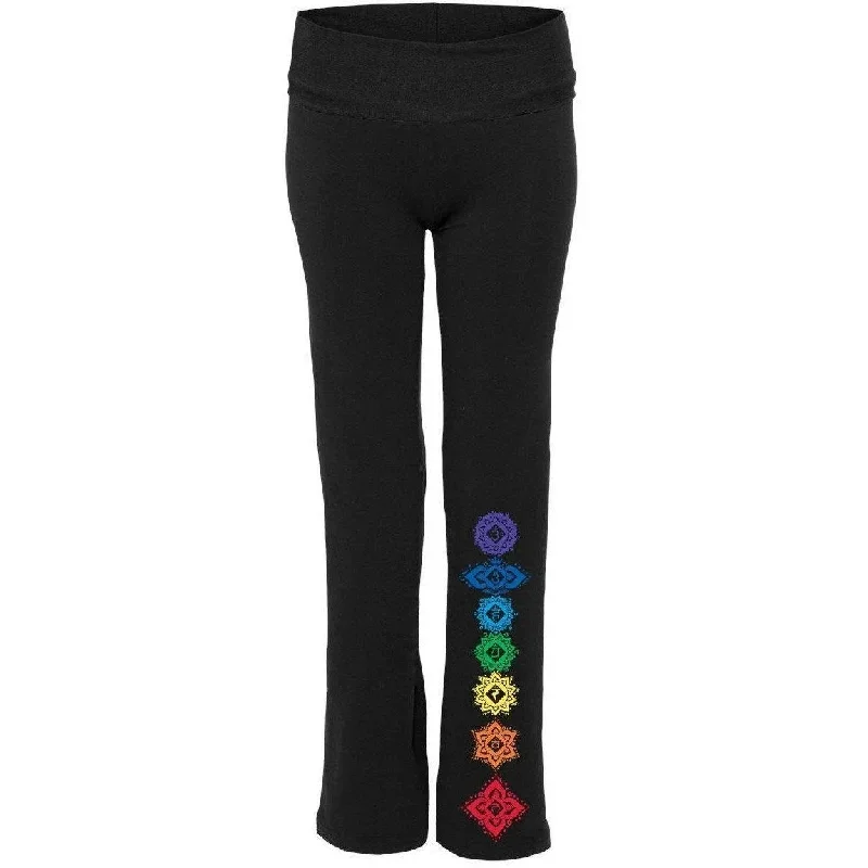 Womens Floral 7 Chakras Yoga Pants